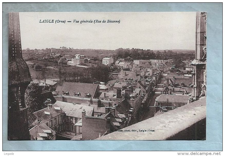 CPA Sépia - Laigle (61) - Vue Générale (Rue De Bécanne) - L'Aigle