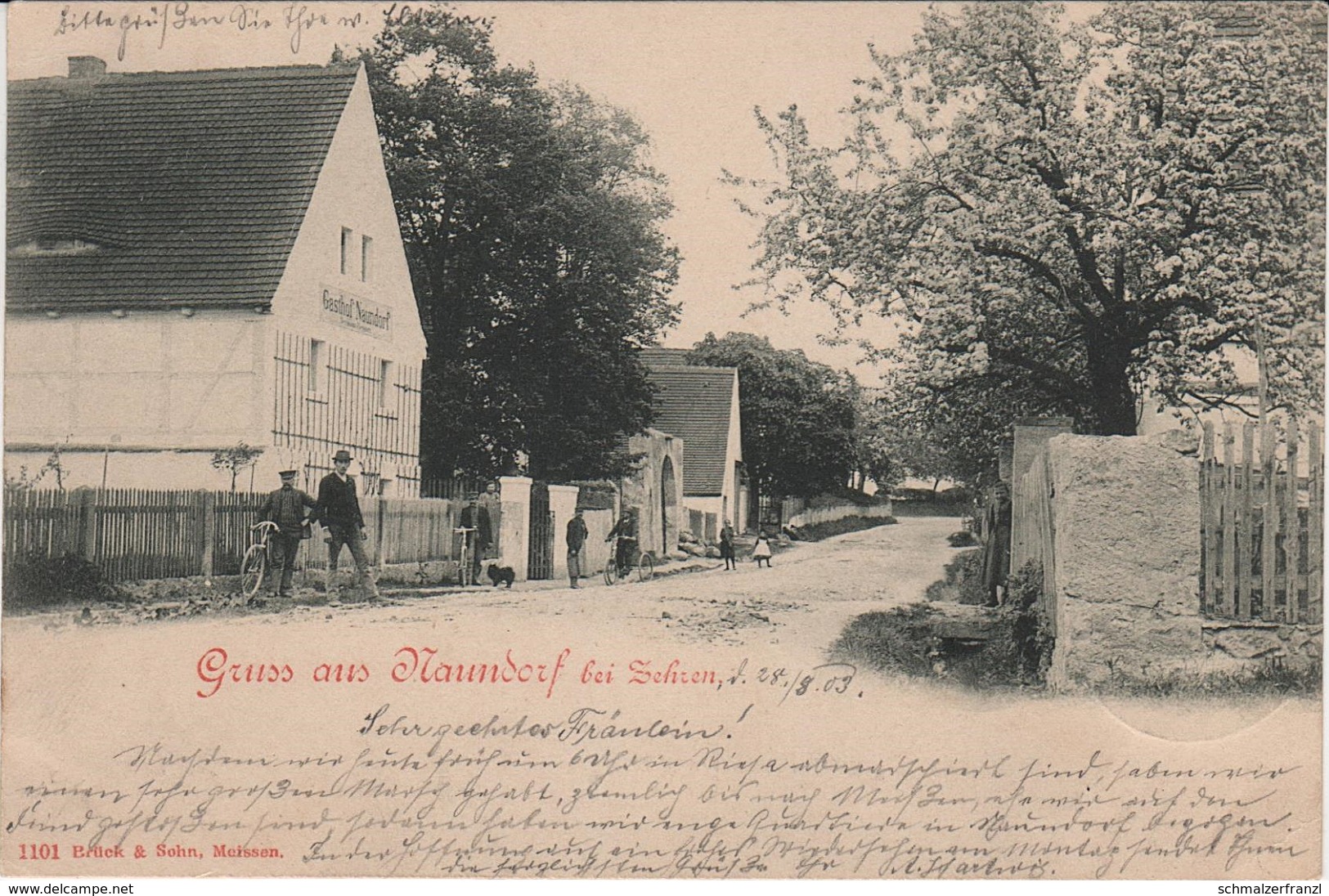 AK Naundorf Gasthof A Zehren Diera Niederlommatzsch Oberlommatzsch Niedermuschütz Kleinzadel Diesbar Eckhardsberg Riesa - Hirschstein