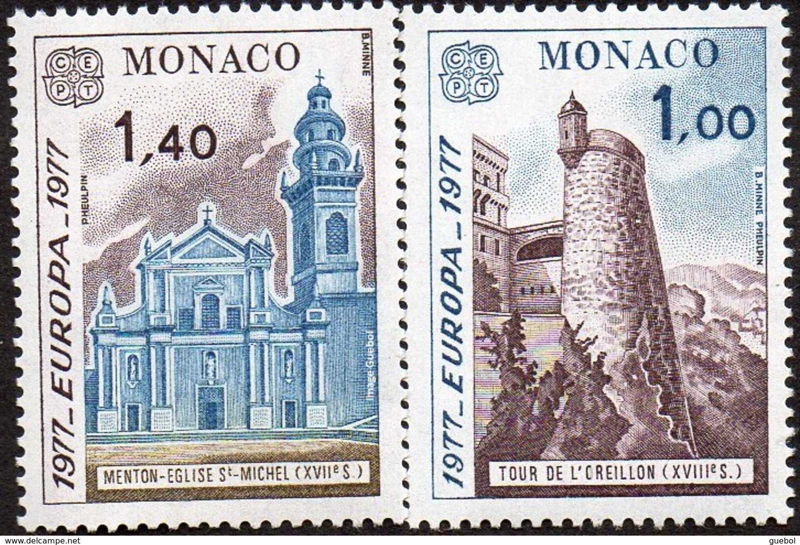 CEPT / Europa 1977 Monaco N° 1101 Et 1102 ** Paysages - 1977