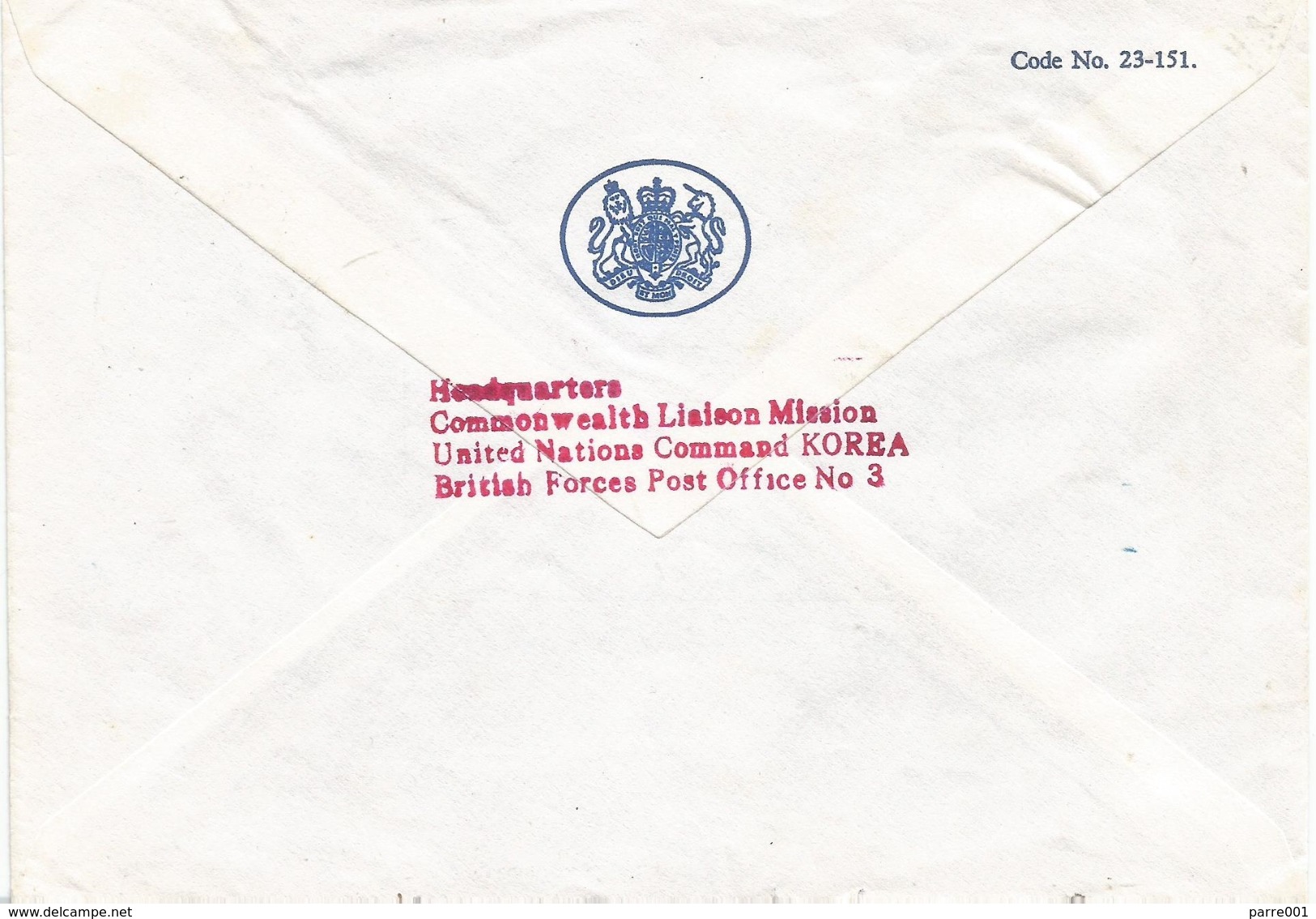 Korea 1979 FPO 1006 Commonwealth Liaison Mission United Nations Command BFPO 3 Unfranked Official Cover - Korea (Zuid)