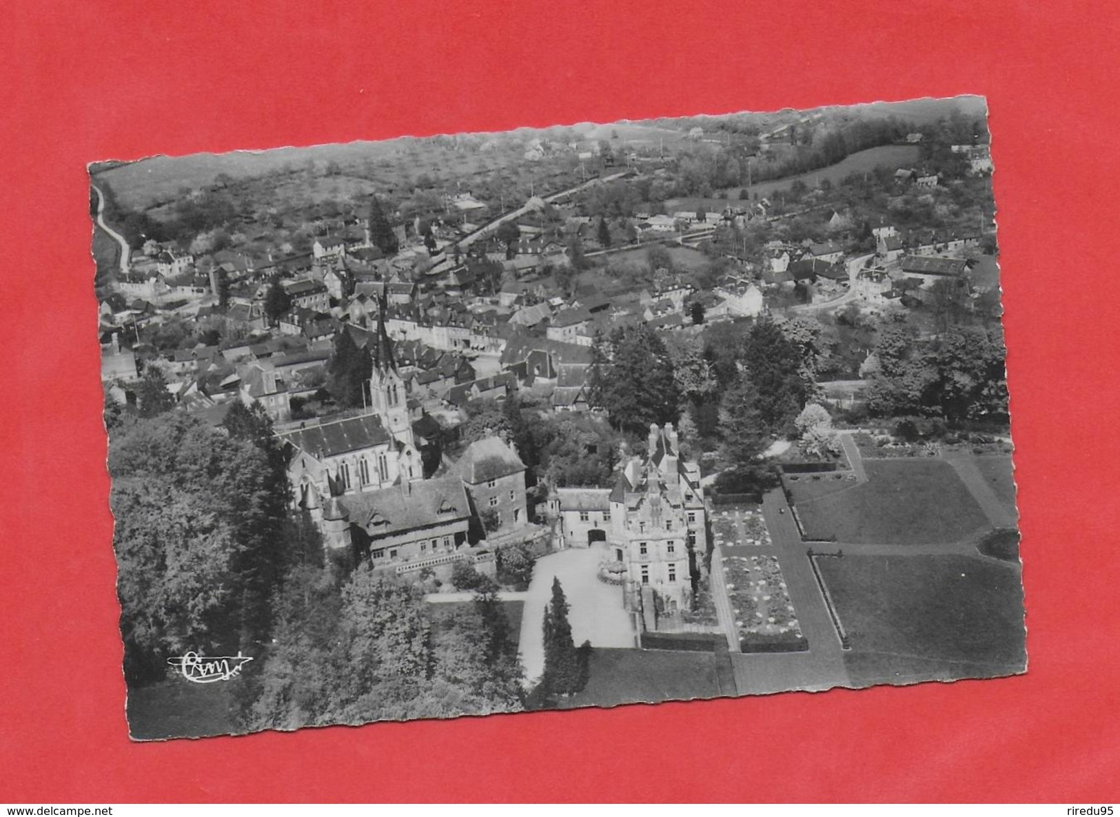 CPSM 76 CLERES VUE AERIENNE AU PREMIER PLAN L EGLISE ET LE CHATEAU - Clères