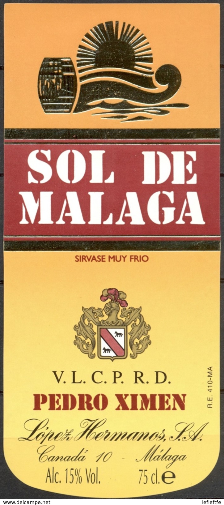 546 - Espagne - Malaga - Sol De Malaga - V.L.C.P.R.D. - Pedro Ximen - Lopez Hermanos S.A. - Malaga - Rotwein