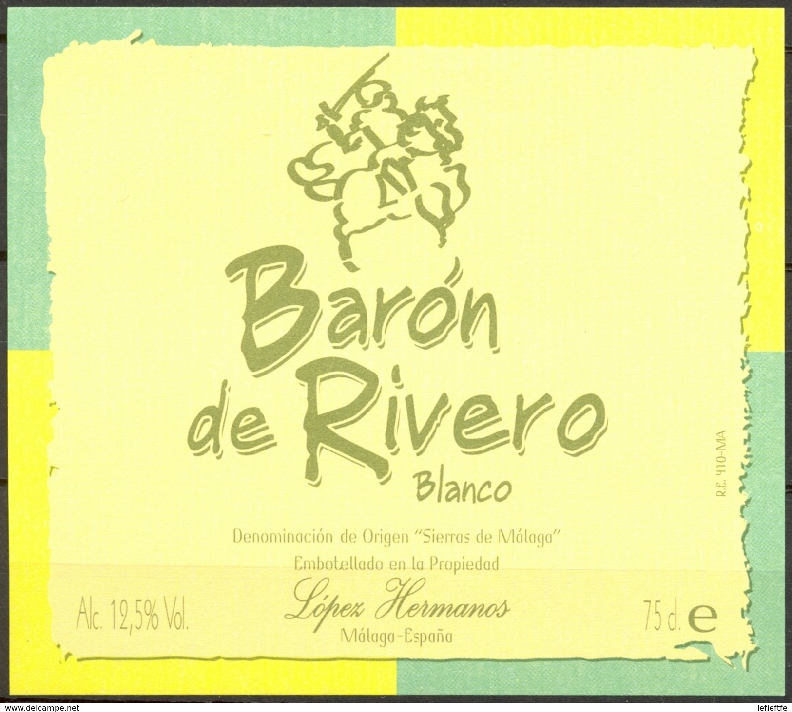 551 - Espagne - Vino Blanco - Baron De Rivero - "Sierras De Malaga" - Lopez Hermanos Malaga - - Witte Wijn