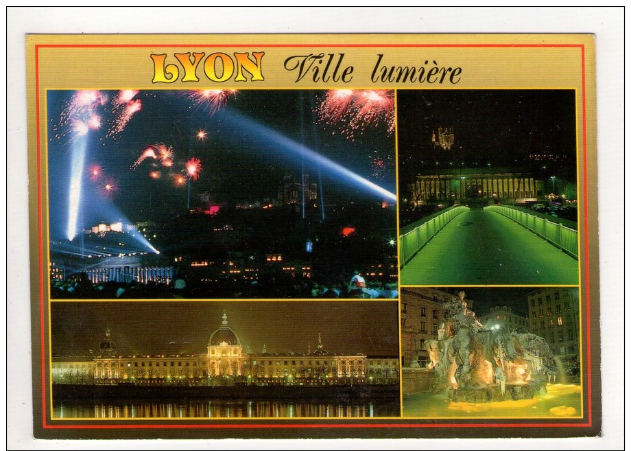 CP 10*15-ROS543-LYON VILLE LUMIERE MULTIVUES 1995 - Autres & Non Classés