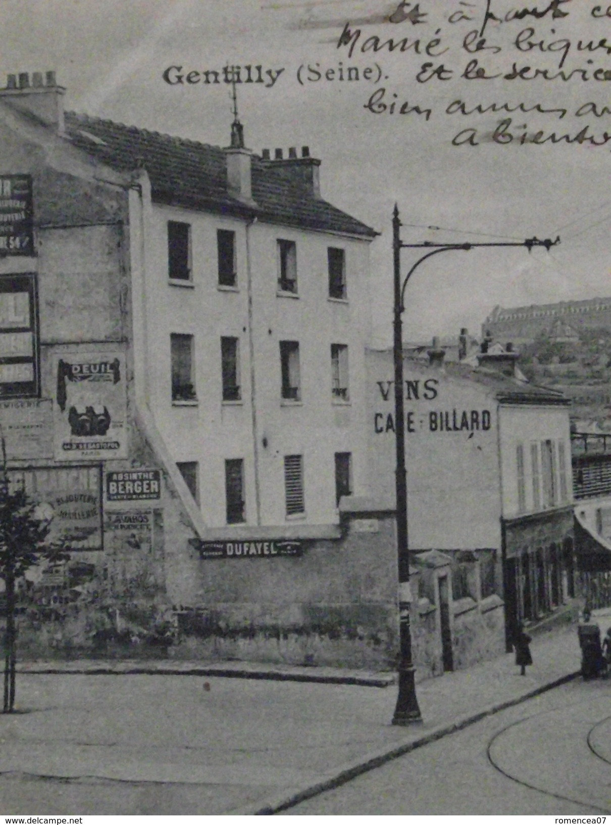 GENTILLY (Val-de-Marne) - RUE Des ECOLES - Tramway - Café - Animée - Animée - Voyagée Le 3 Mars 1906 - Gentilly