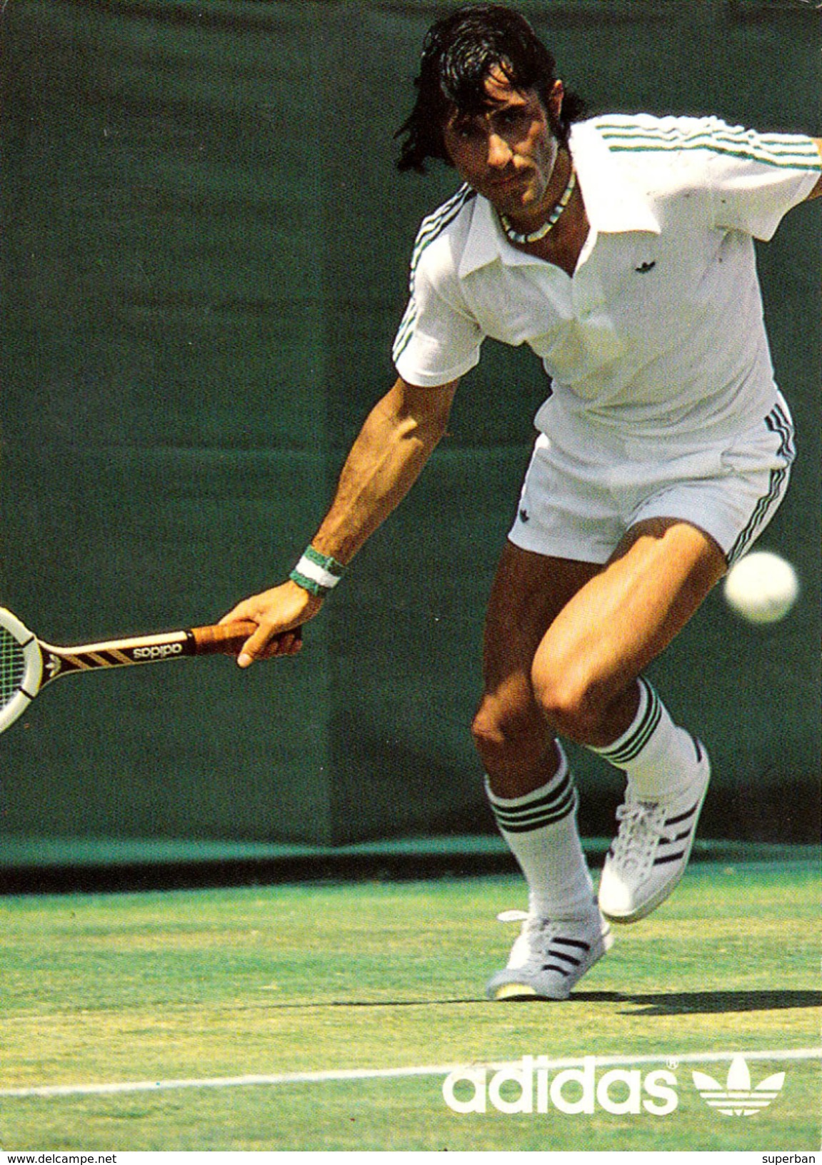 PUBLICITÉ / ADVERTISING : ADIDAS - ILIE NASTASE Au TENNIS - CPSM / VINTAGE POSTCARD - ANNÉE / YEAR ~ 1973 - '75 (v-419) - Tennis