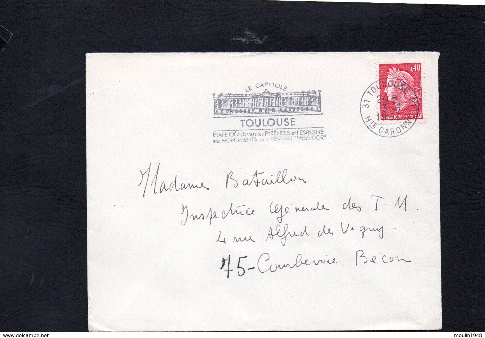 Flamme Sur Lettre De Toulouse 01 (Haute Garonne) "Le Capitole " /  Marienne Cheffer YT 1536 - 1961-....