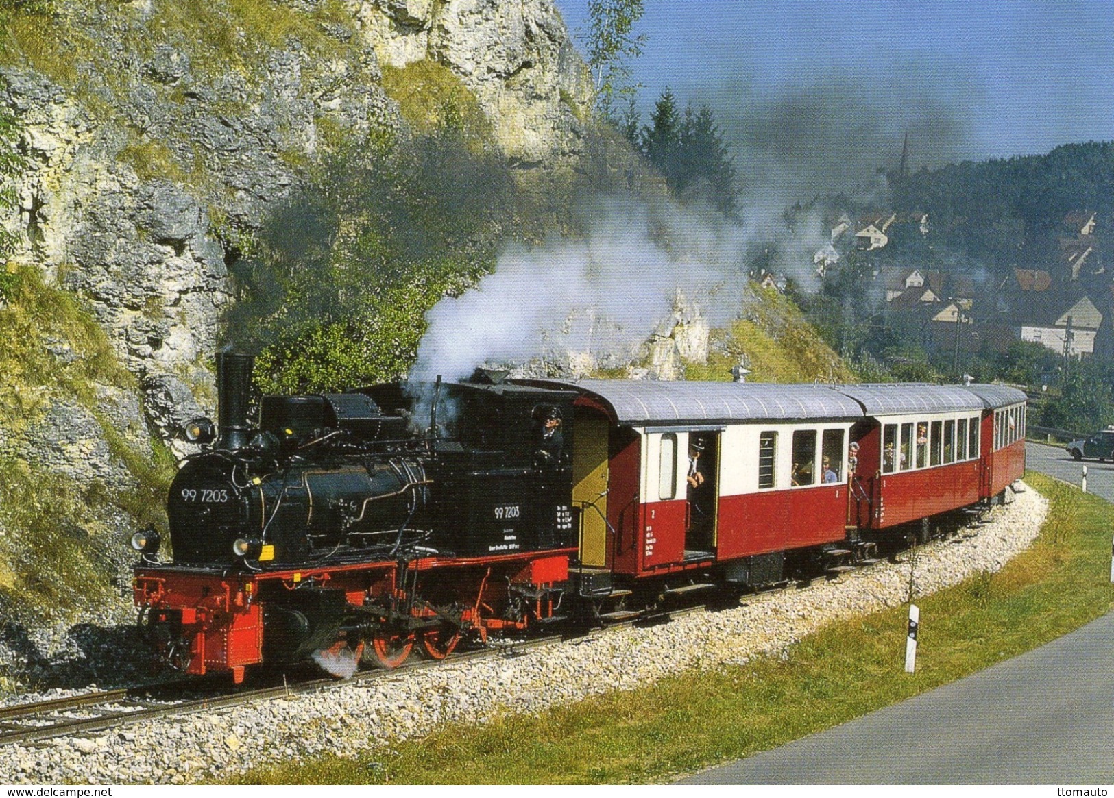 Locomotive Steam (Allemagne)  -  99 7203  -  Amstetten-Oppingen  -  CPM - Treni