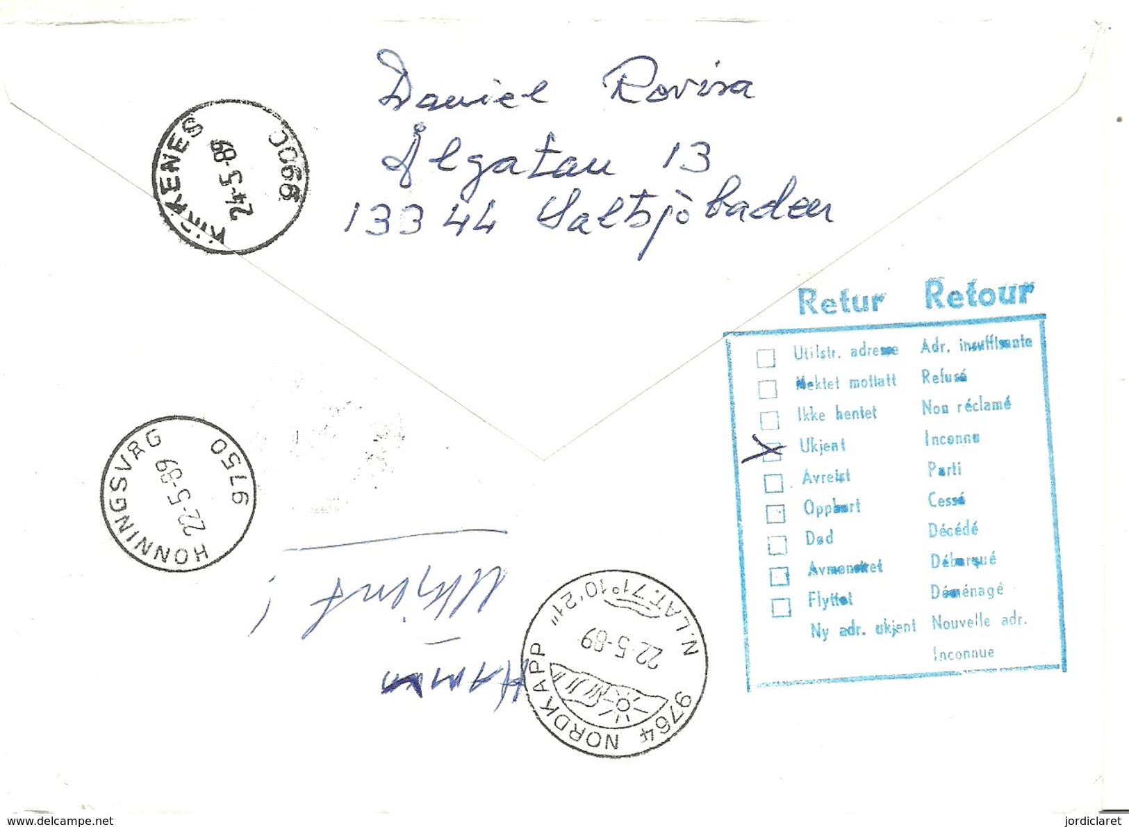 LETTER RETOUR  1989 SCANER - 1930- ... Coil Stamps II