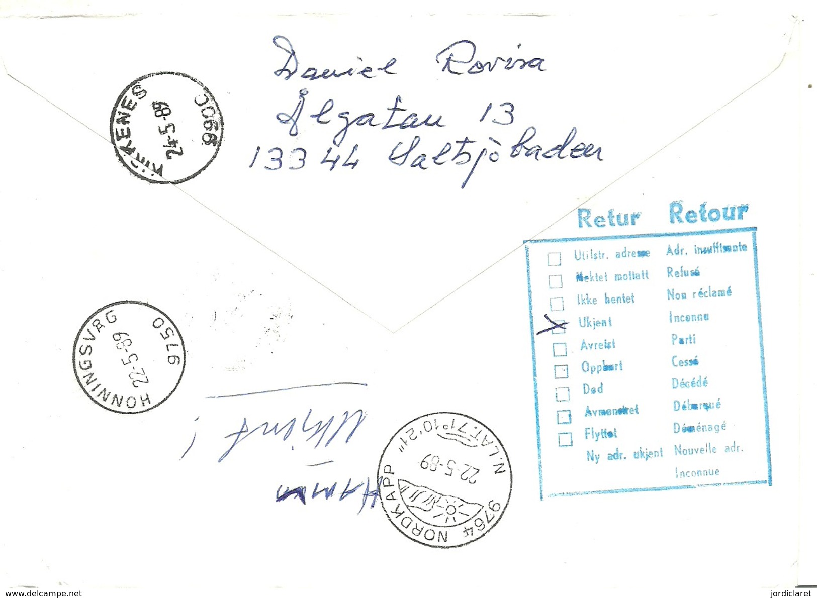 LETTER RETOUR  1989 SCANER - 1930- ... Francobolli In Bobina II