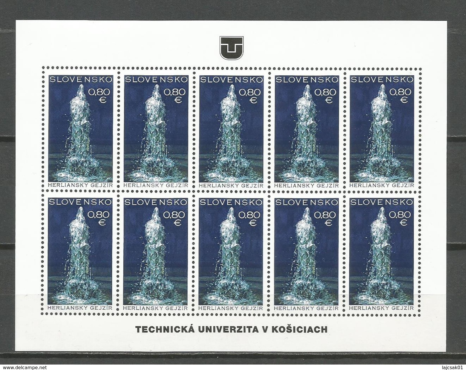 Slovakia 2016. Geyser Of Herlany UNESCO MNH Sheet - Nuevos