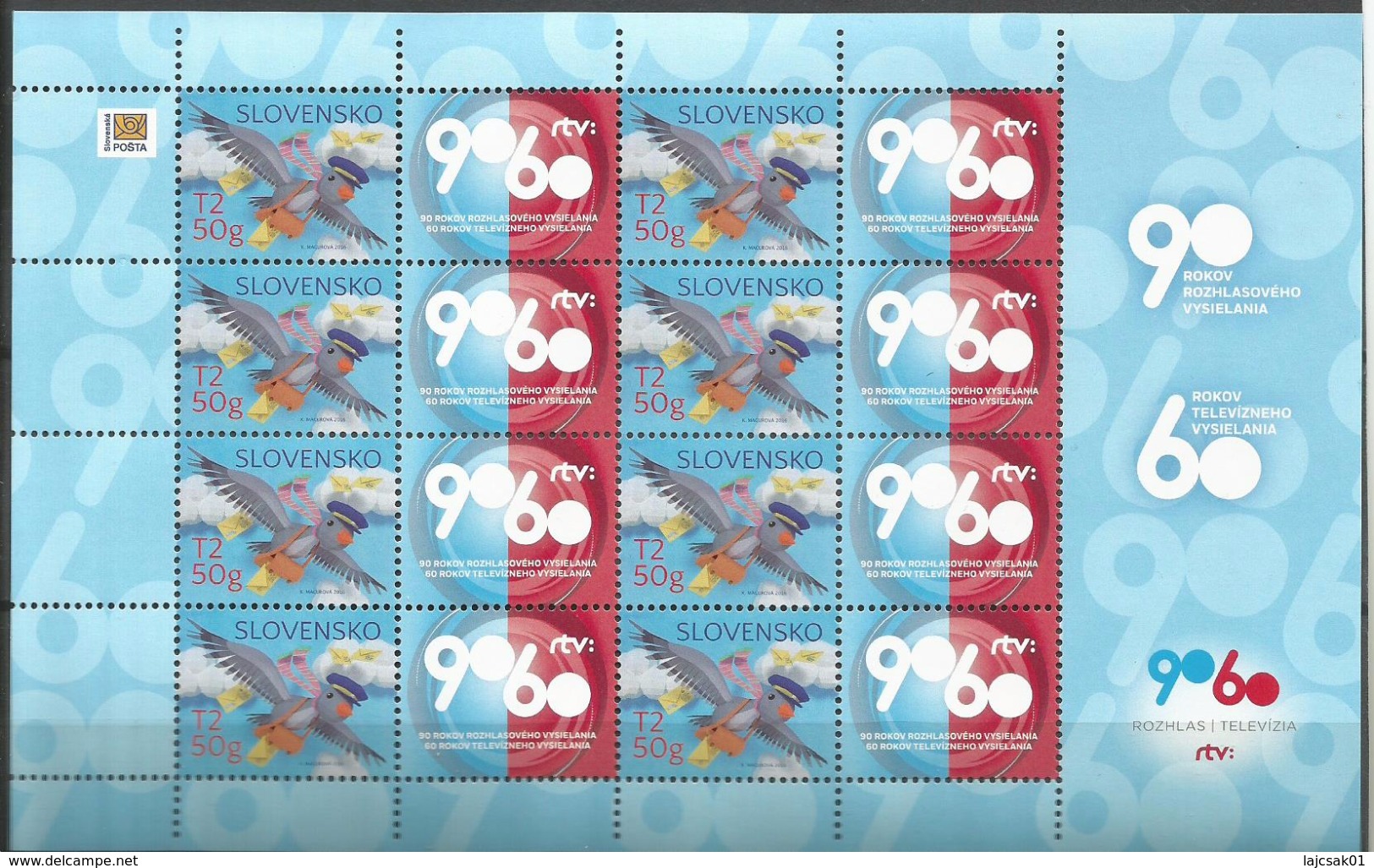 Slovakia 2016. RTV Television Personalized Stamp Sheet - Ungebraucht