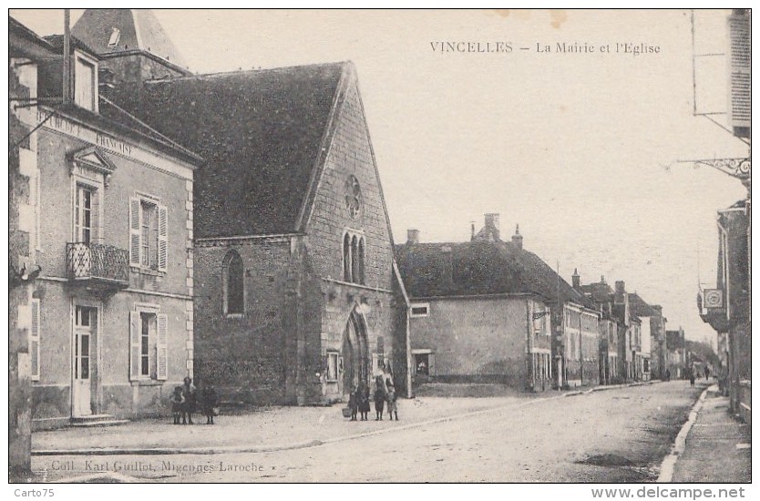 Vincelles 89 - Rue Mairie Eglise - 1916 - Autres & Non Classés
