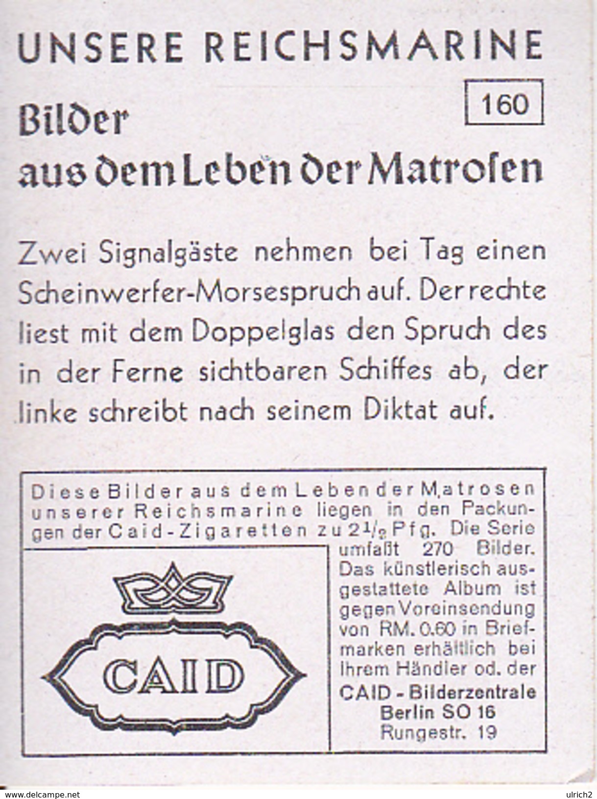 CAID Sammelbild - Unsere Reichsmarine - Signalgäste  (26549) - Other & Unclassified