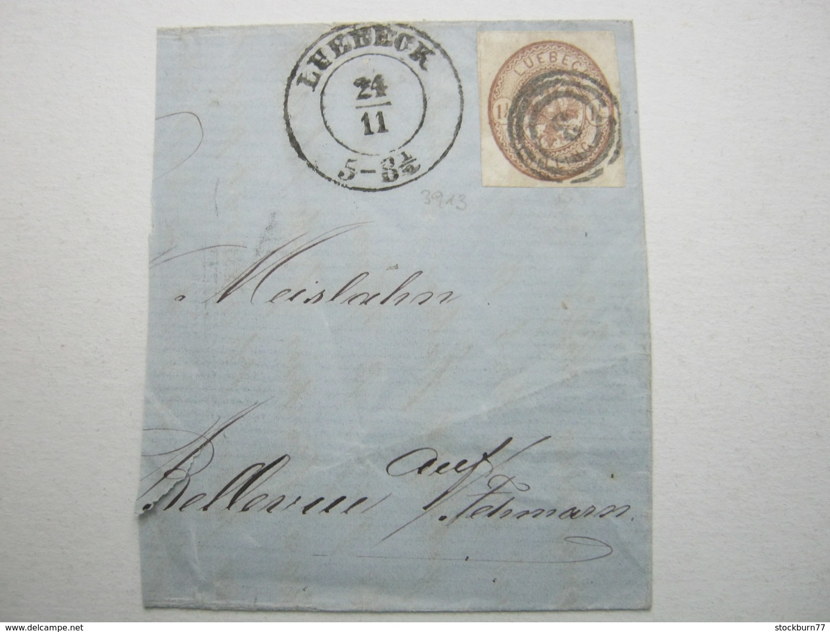 1864 , LÜBECK , 1 1/4 Shilling Auf Grossem Briefstück , Ideal Mit Luxustempel - Luebeck