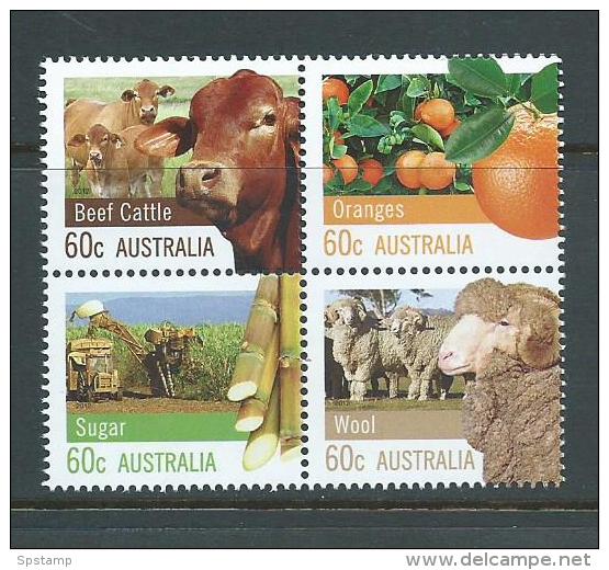 Australia 2012 Farming 60c Se-tenant Block Of 4 MNH - Neufs