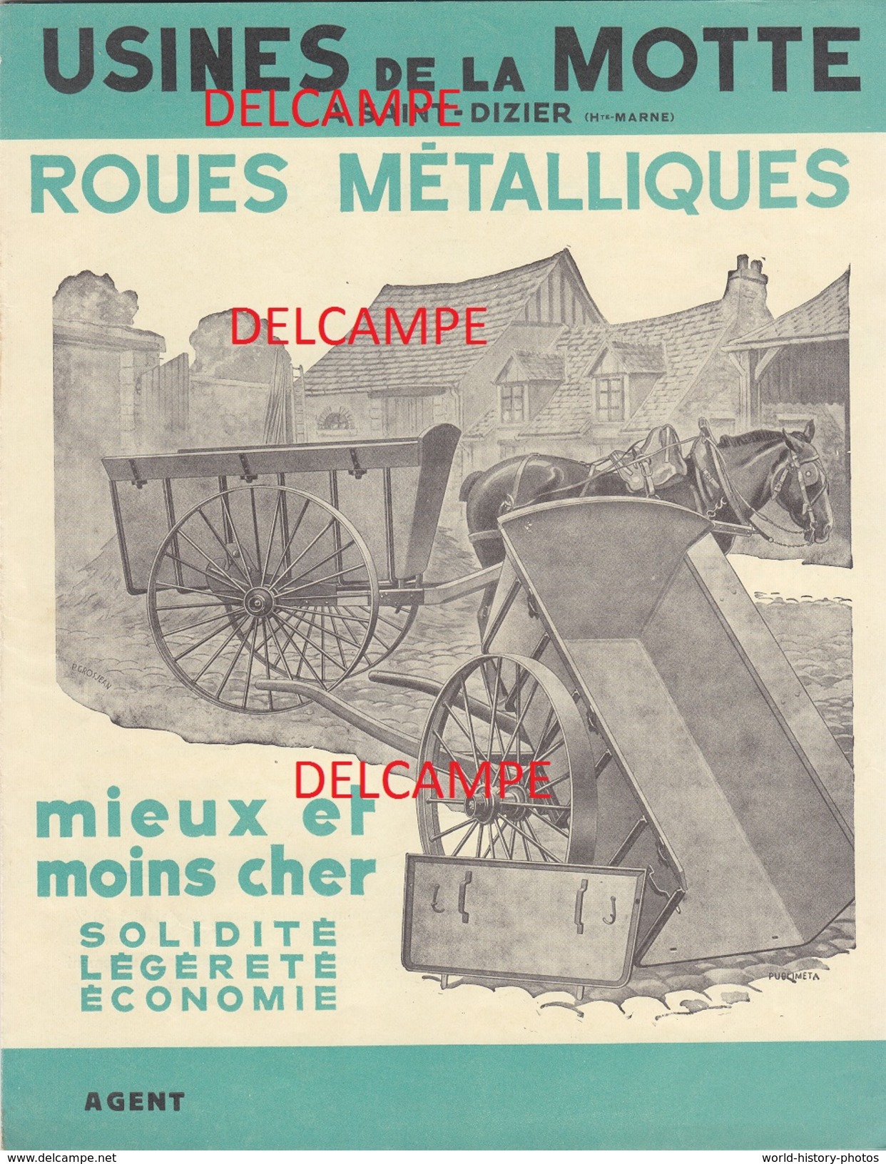 Dépliant Publicitaire  6 Pages  - ST DIZIER (Haute Marne)  Usines De La MOTTE - Roues Métalliques - Chariots - Trasporti