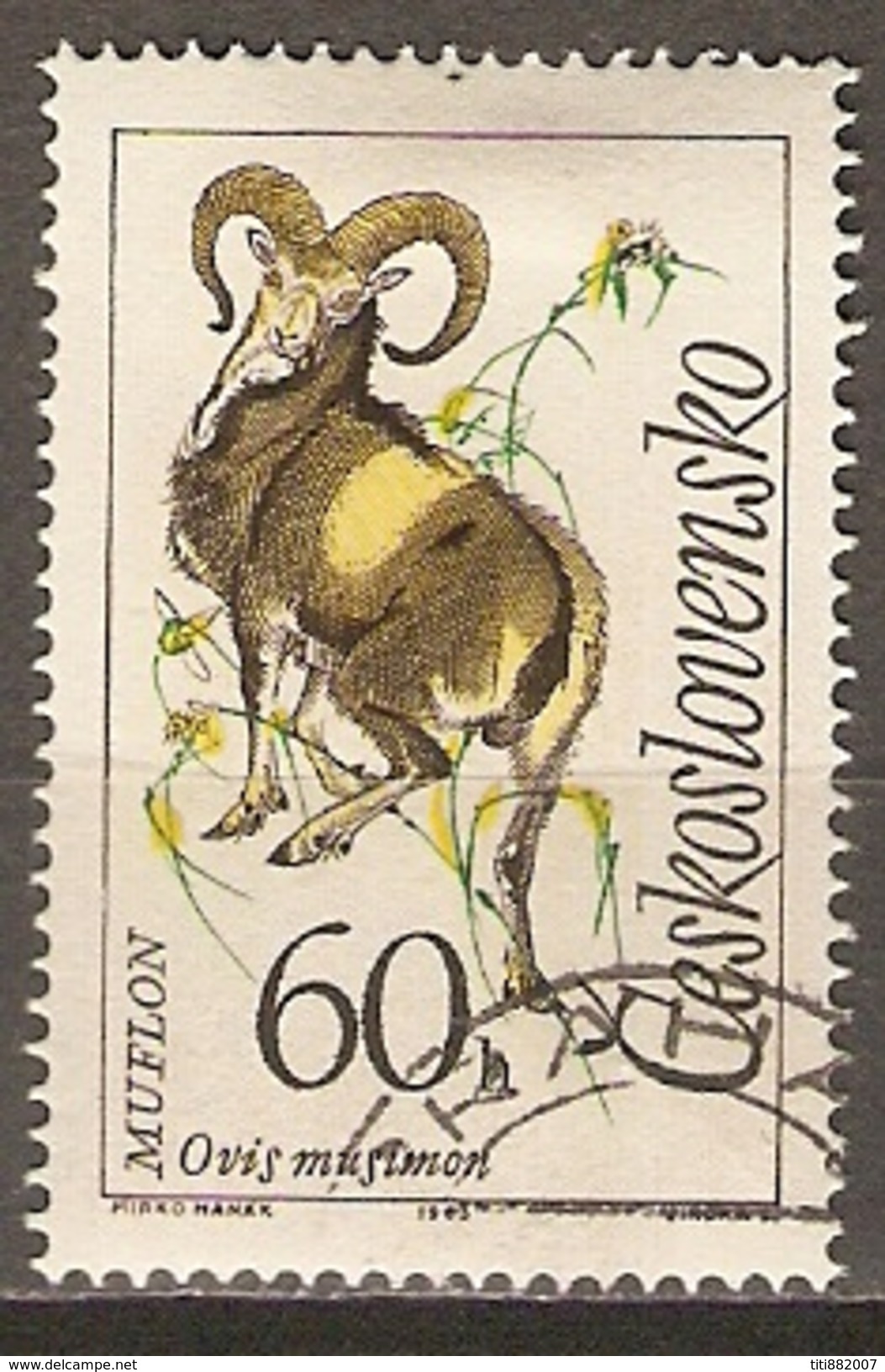 TCHECOSLOVAQUIE       -     MOUFLON      -     Oblitéré - Gibier