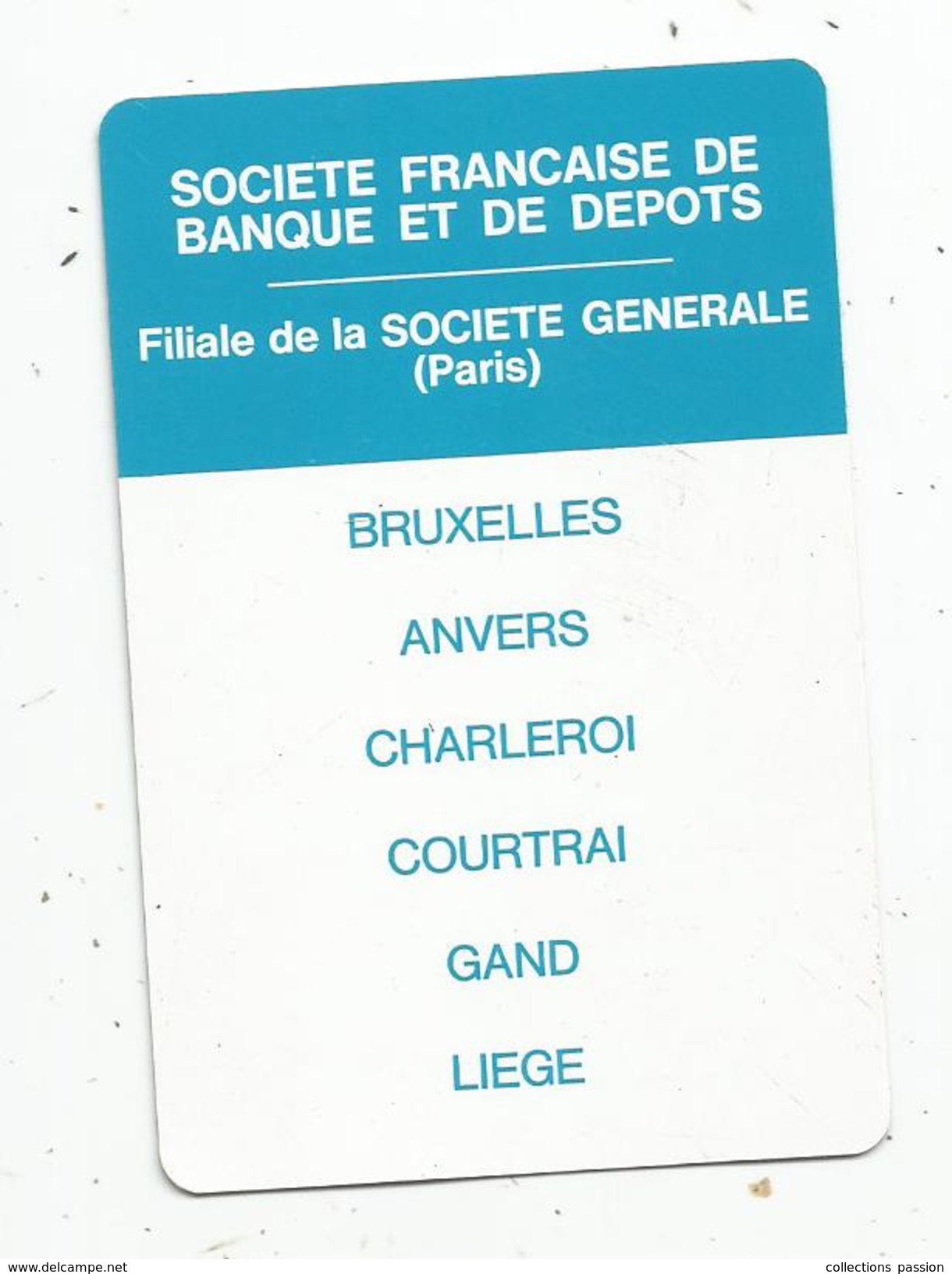 Calendrier , 1971 ,  Sté Française De Banque Et De Dépots , Bruxelles, Anvers, Charleroi, Courtrai ,Gand, Liège, 2 Scans - Groot Formaat: 1971-80