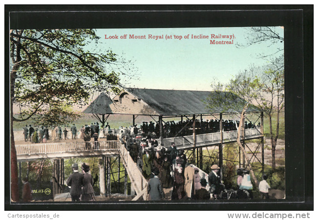 CPA Montreal, Look Off Mount Royal At Top Of Incline Railway - Montreal