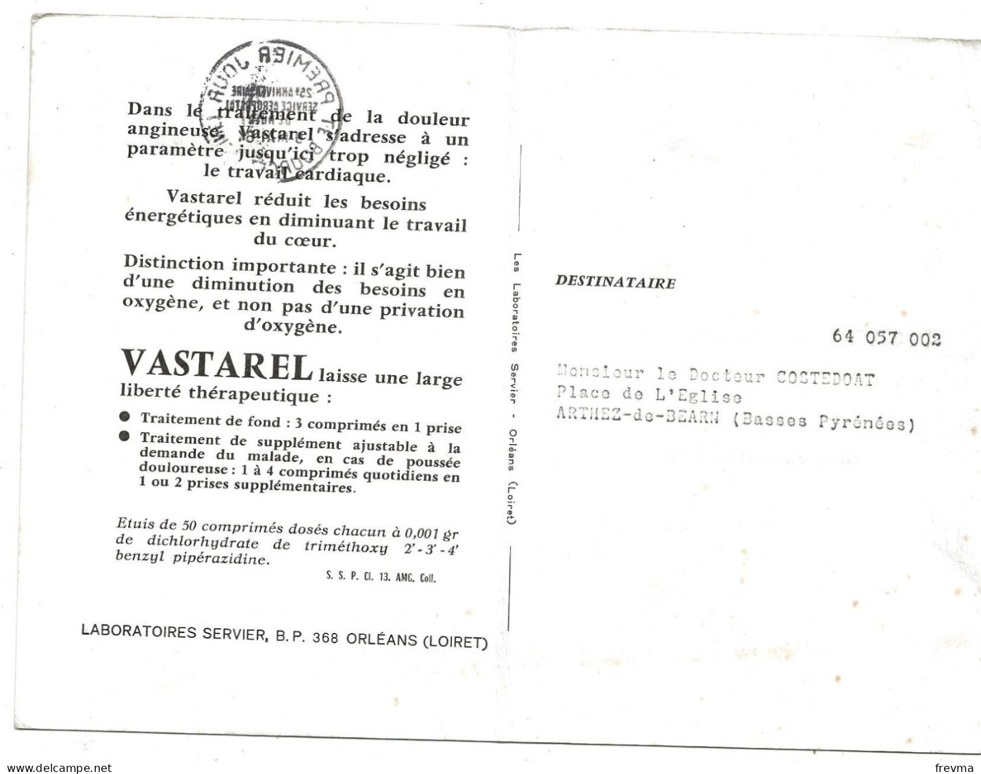 Premier Jour Poste Arienne 1964 Adressé A Mr Costedoat Maire Atthez De Bearn - Arthez De Bearn