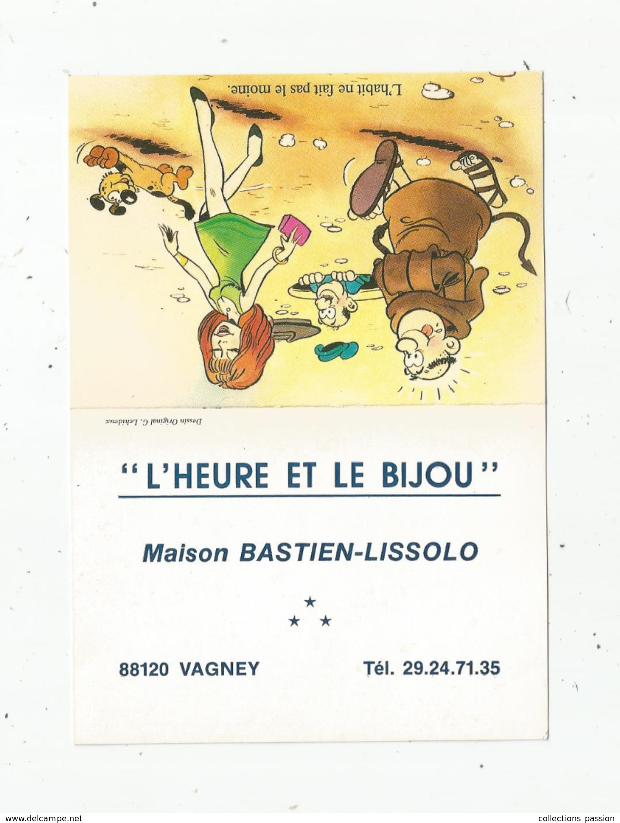 Calendrier , 1986 , L'HEURE ET LE BIJOU , 88 , VAGNEY , Maison Bastien - Lissolo  , Illustrateur ,  3 Scans - Klein Formaat: 1981-90