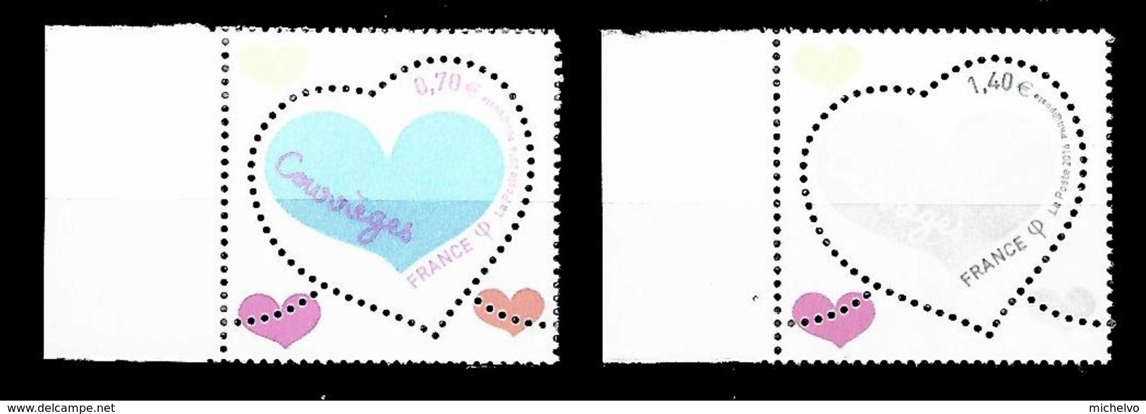 France 2016 - Yv N° 5024 Et 5025 ** - Coeurs De Courrèges  (0.70 &euro; Et 1.40 &euro;) - Unused Stamps