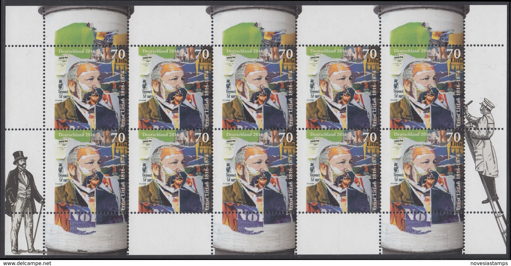 !a! GERMANY 2016 Mi. 3211 MNH SHEET(10) - Ernst Litfaß - 2011-2020