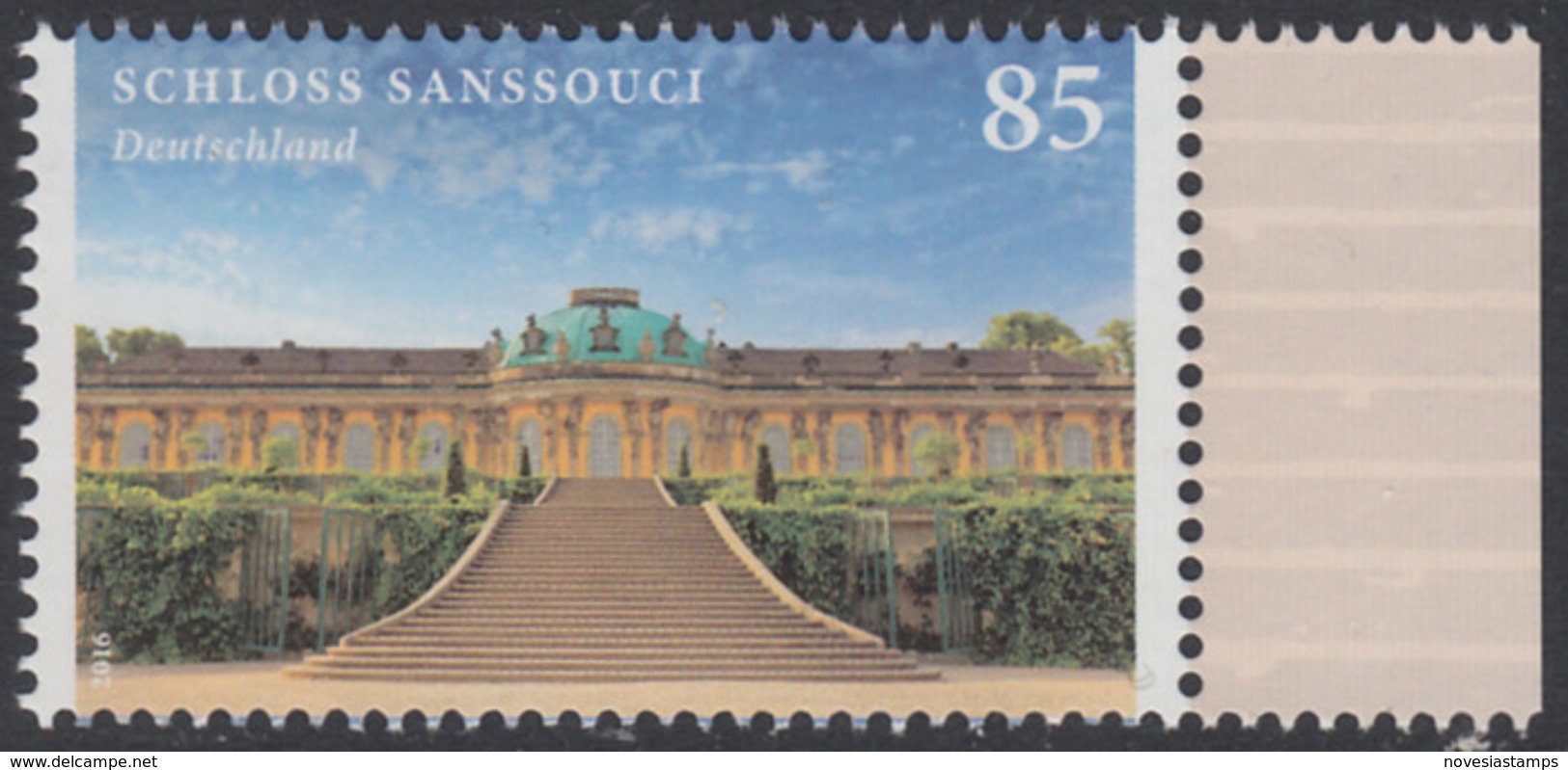 !a! GERMANY 2016 Mi. 3216 MNH SINGLE W/ Right Margin - Chateau Sanssouci, Potsdam - Nuovi