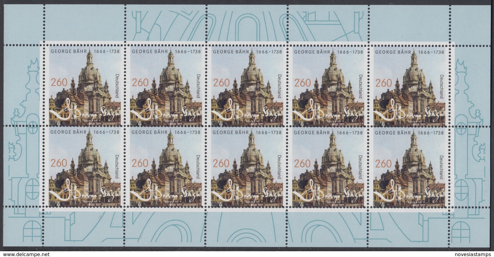 !a! GERMANY 2016 Mi. 3219 MNH SHEET(10) - George Bähr - 2011-2020