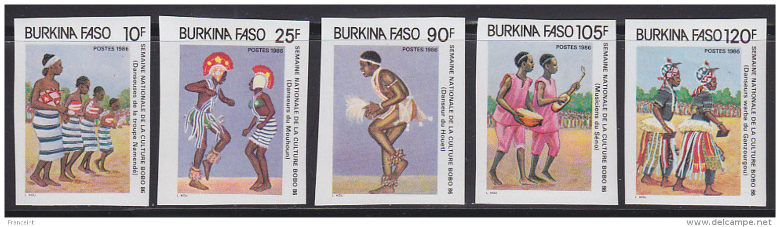 Burkina Faso 1986 Native Dancers.  Set Of 5 Imperfs. Scott  785-9. - Burkina Faso (1984-...)