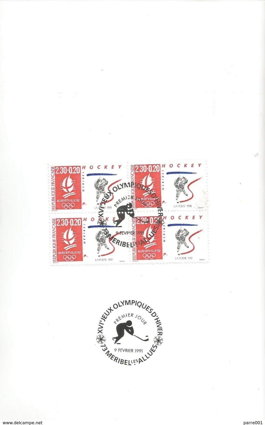 France 1991 Meribel Les Allues Ice Hockey Winter Olympic Games Albertville Official Folder - Hockey (sur Glace)