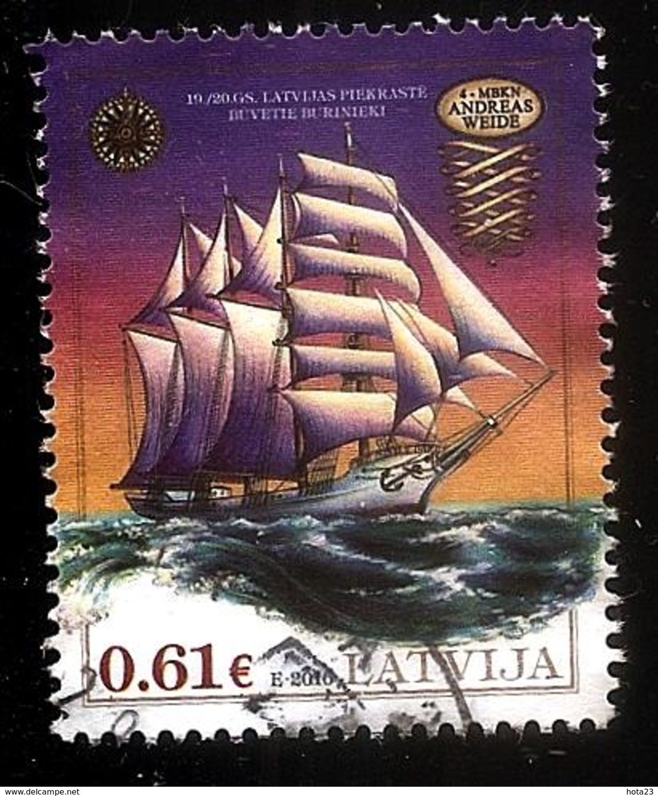 LATVIA Lettland ,Lettonia 2016 OLD SAILING SHIPS HISTORY 19ct -  Used (0) - Latvia