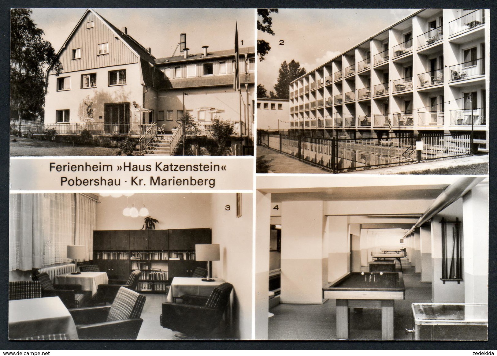 9240 - Alte MBK Ansichtskarte - Pobershau Kr. Marienberg - Ferienheim Haus Katzenstein - Karpf - N. Gel DDR 1985 - Marienberg