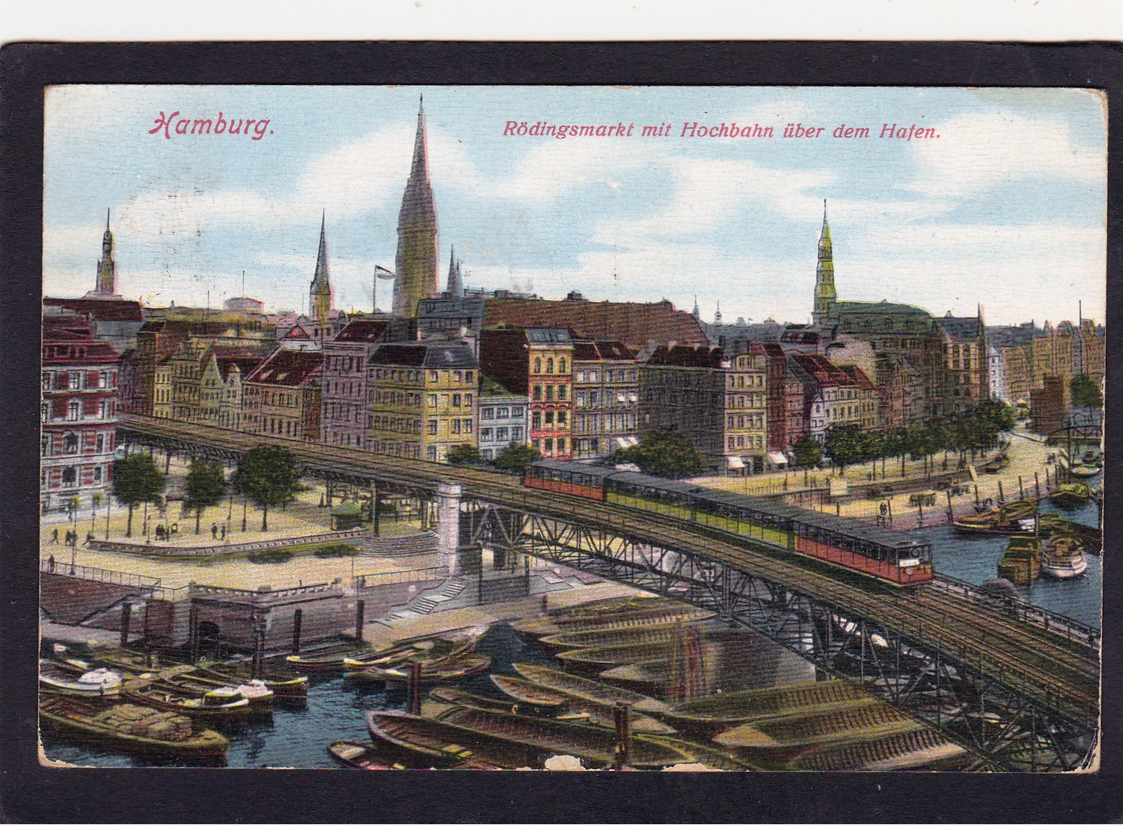 Old/Antique? Postcard Of Rodingamarkt Mit Hohbahn Uber Dem Hafen,Hamburg, Germany,Posted With Stamp,N58. - Other & Unclassified