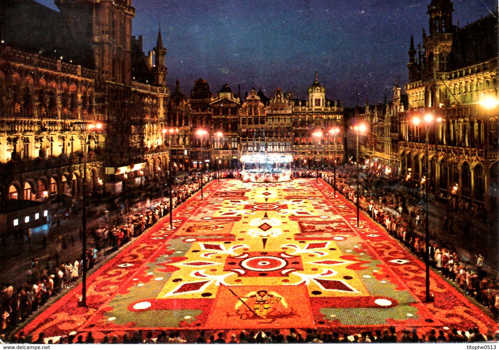 BELGIQUE. Carte Postale Ayant Circulé. Grand'place. - Brüssel Bei Nacht