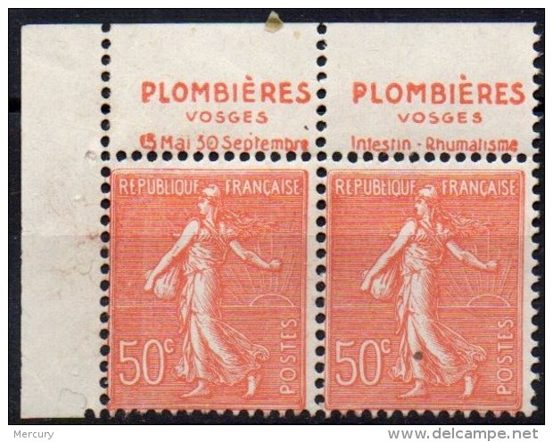 FRANCE - 50 C. Lignée - Paire Plombières Type IIB - Sonstige & Ohne Zuordnung