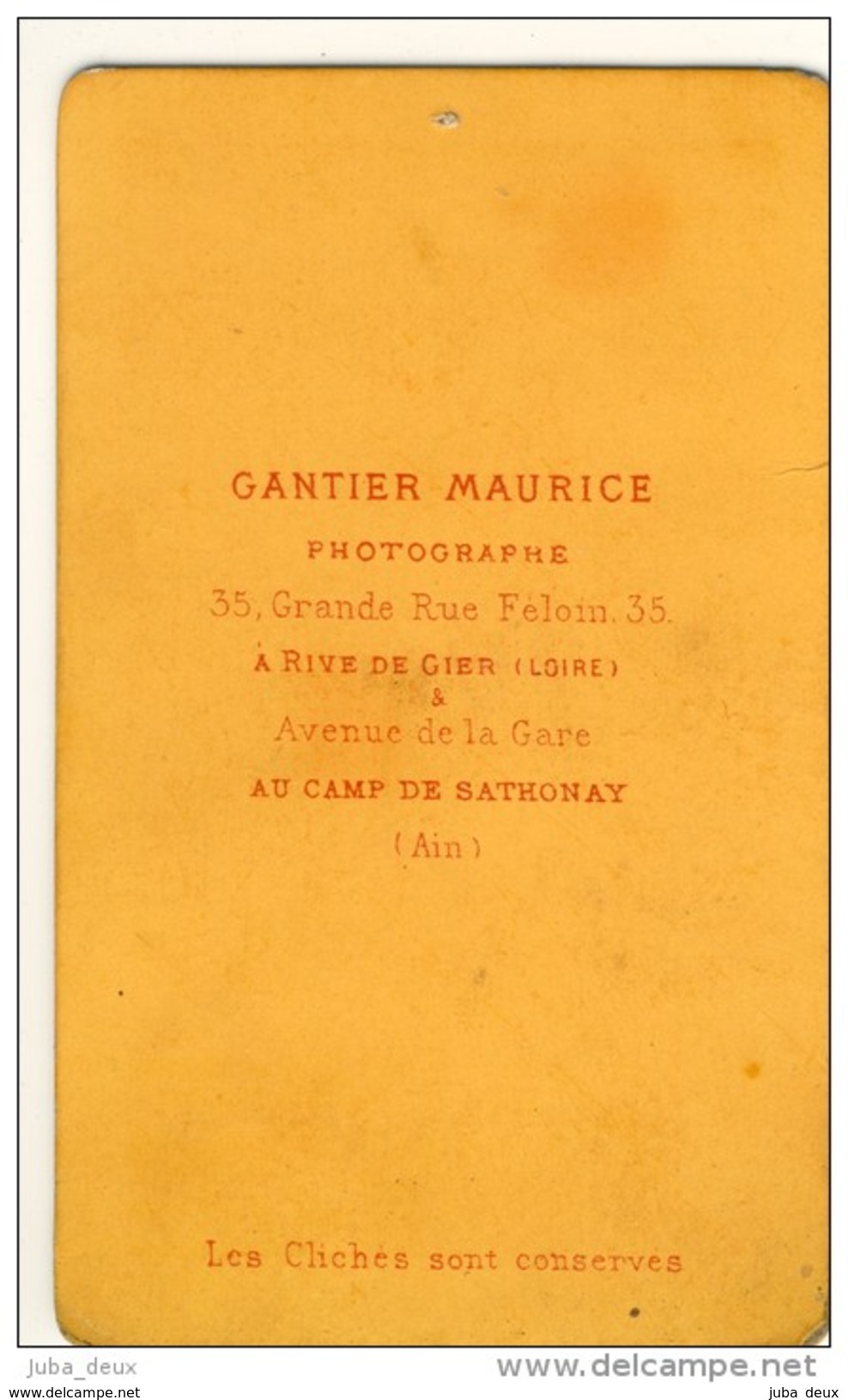 Jeune Bourgeois Ripagérien Au XIXème . CDV De Gantier , Photographe à Rive-de-Gier . - Old (before 1900)