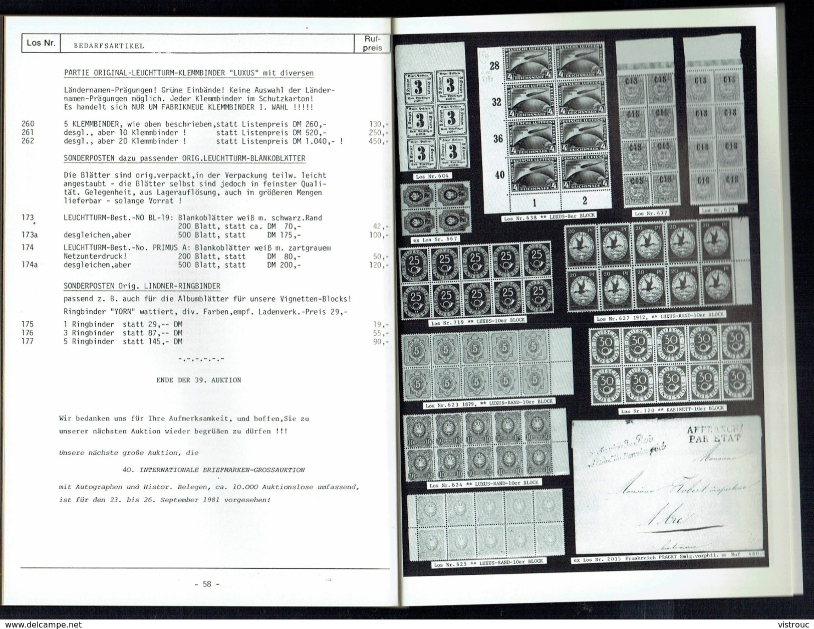 Maison SCHNEIDER -  39 E Vente - Essen - Juin 1981. - Catalogues For Auction Houses