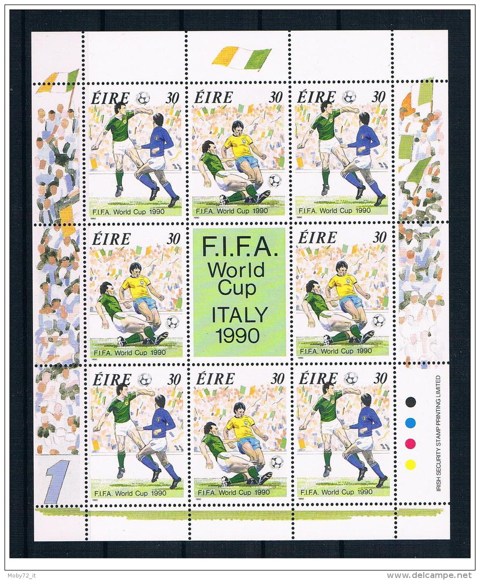 Irlanda - 1990 - Nuovo/new MNH - Calcio - Foglio Intero - Mi N. 712/13 - Nuovi