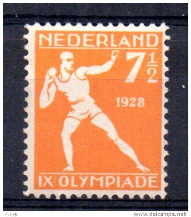 Netherlands - 1928 - 7&frac12; Cents Olympic Games/Shot Put - MH - Unused Stamps