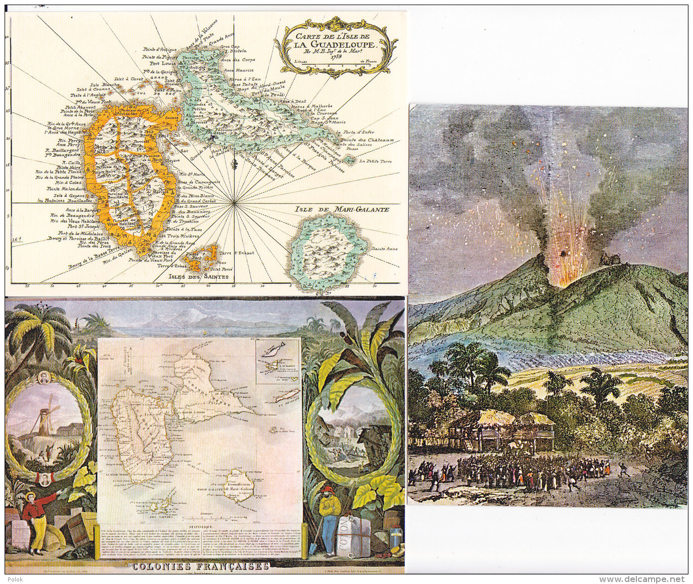 Bf -  Lot De 9 CPM Les Antilles D'Autrefois, Costumes Créoles, Carte - Other & Unclassified