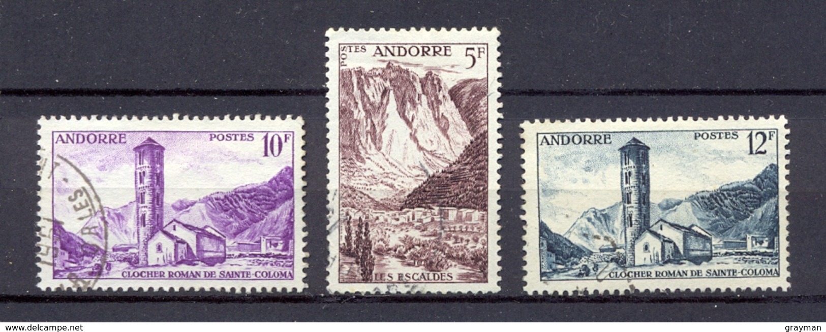 ANDORRE FR- 1955- 141-144-145 (o) - Used Stamps