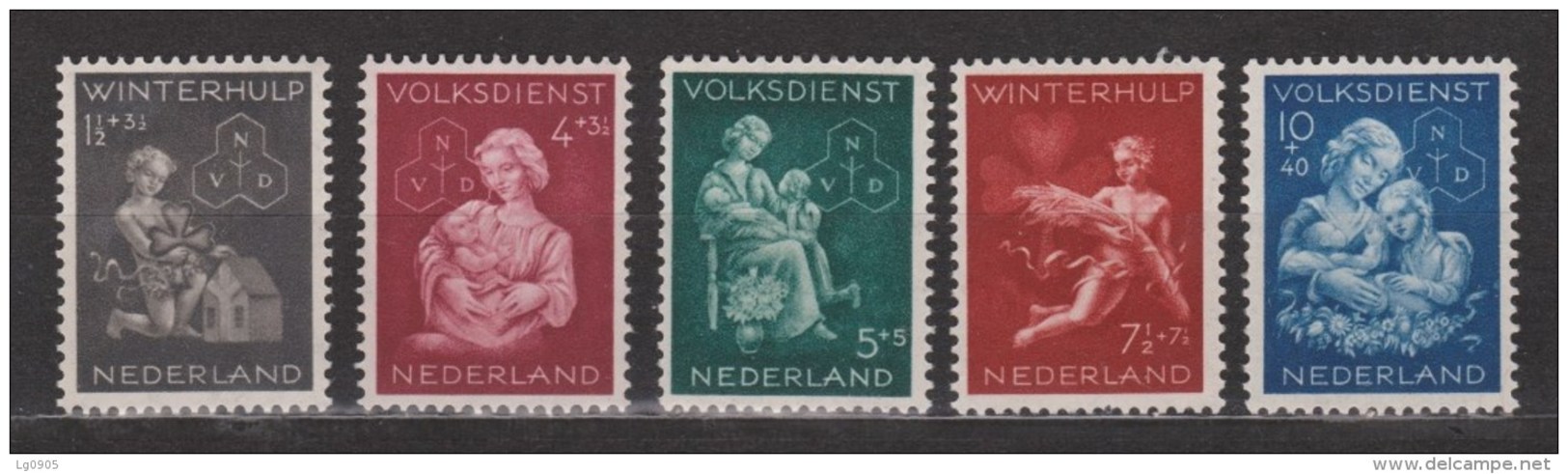 NVPH Nederland Netherlands Pays Bas Niederlande 423 424 425 426 427 MLH ; Winterhulp 1944 ALSO PER PIECE - Ongebruikt