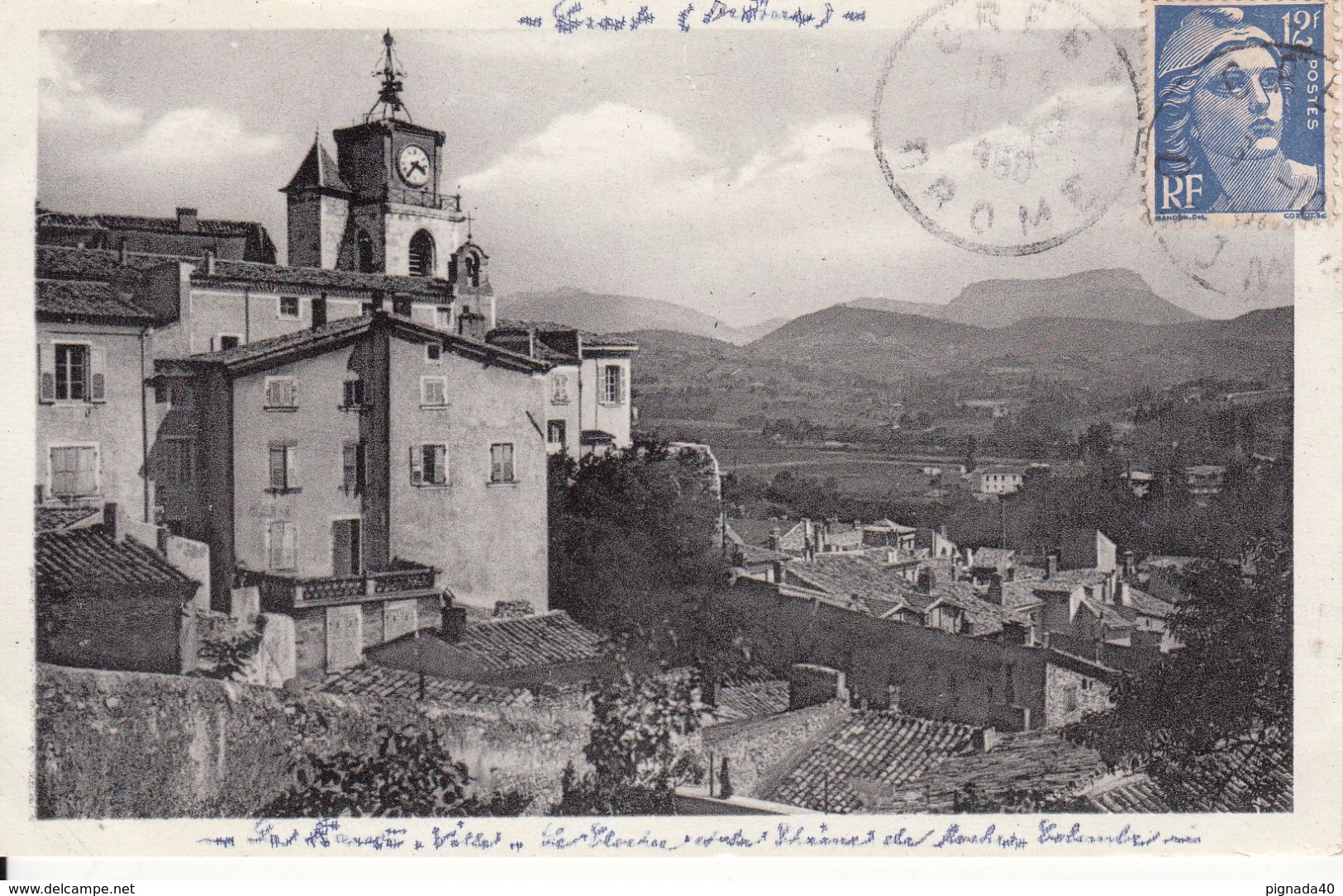 G , Cp , 26 , CREST , La Haute Ville , Le Clocher Et La Chaîne De La Roche Colombe - Crest