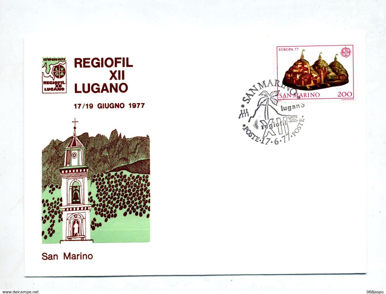 Lettre Cachet Lugano Suisse Regiofil 1977 Sur Europa - Lettres & Documents