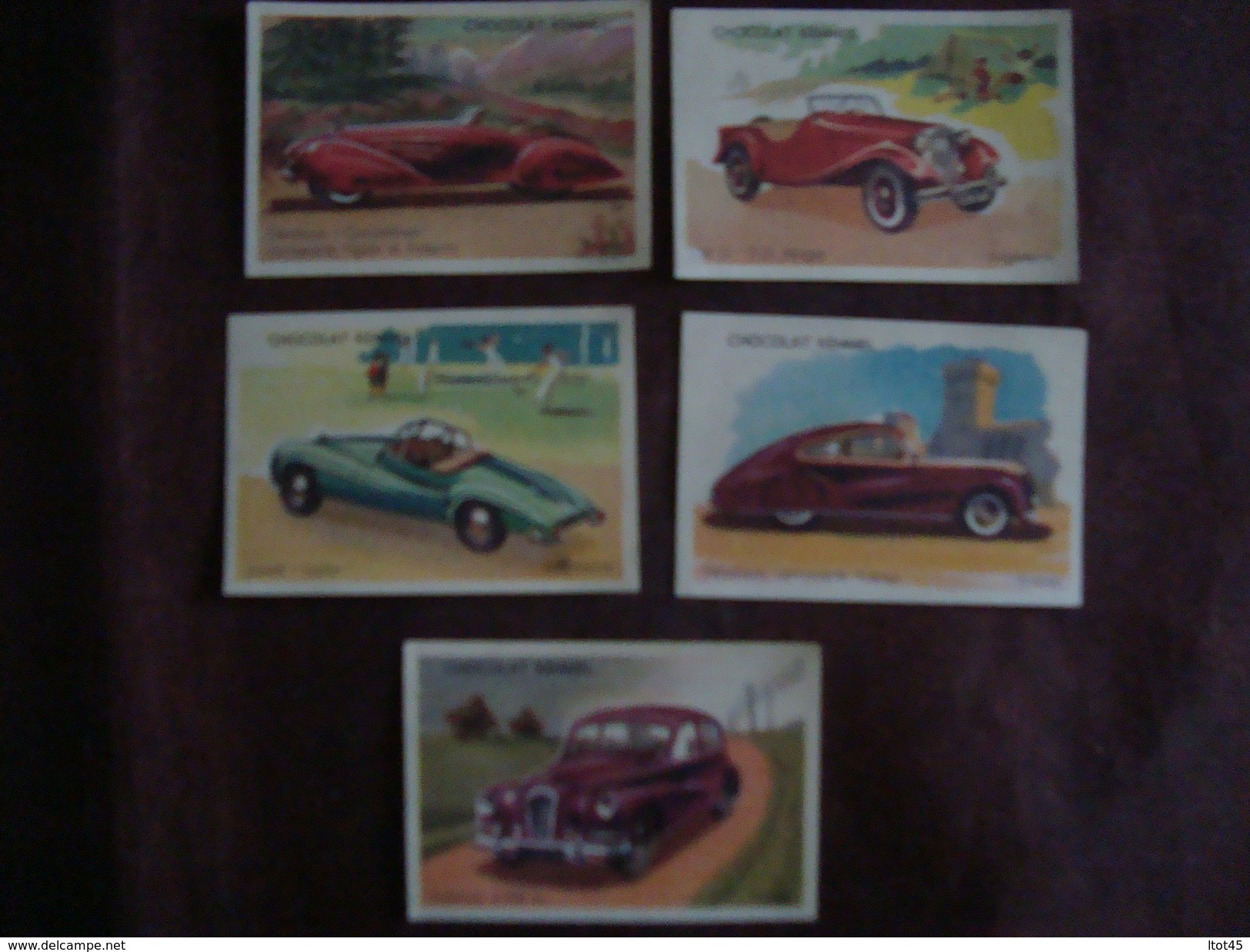 Lot De 5 Images CHOCOLAT KEMMEL VOITURES - Coches