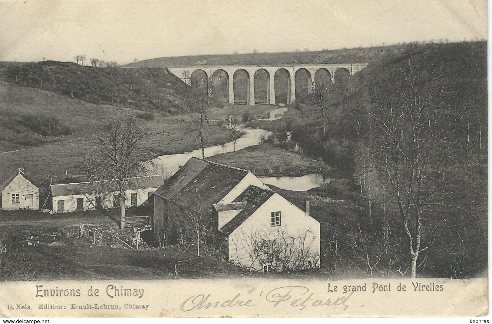 Environs De CHIMAY : Le Grand Pont De VIRELLES - Cachet De La Poste 1907 - Chimay