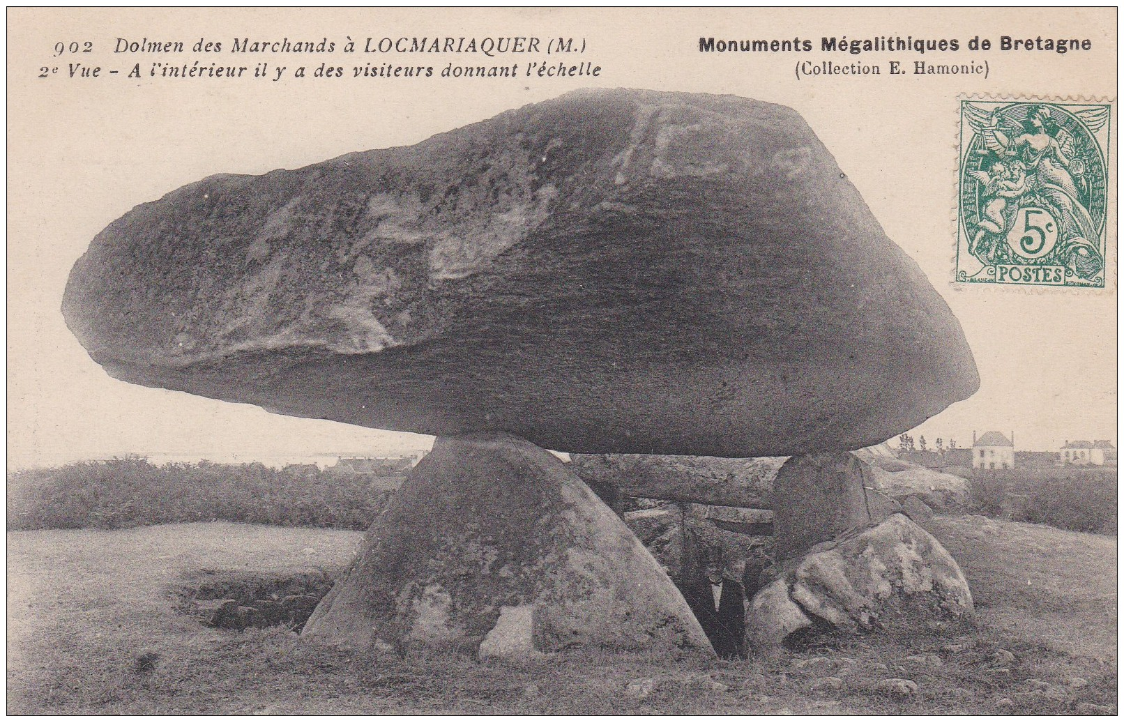 20V - 56 - Locmariaquer - Morbihan - Dolmen Des Marchands - 2e Vue - Visiteur Donnant L'échelle - N° 902 - Locmariaquer