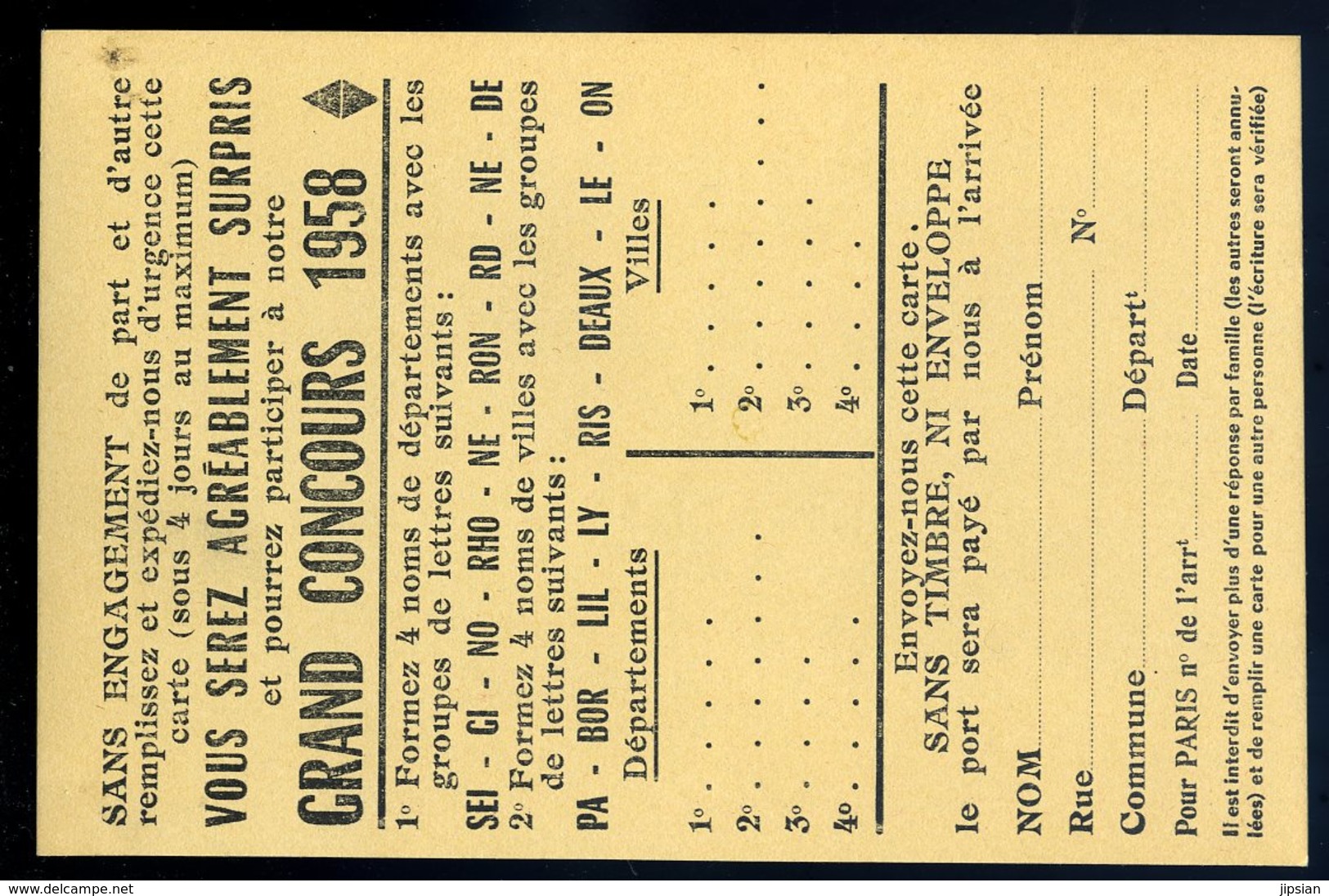 Cpa Carte Publicitaire - établissement Pejiel Paris 3è Service De Publicité     NCL27 - Publicité